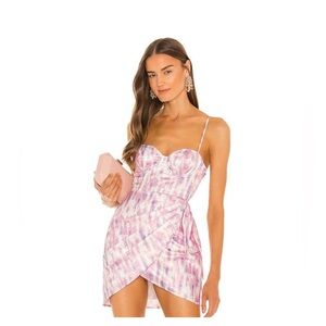 Michael Costello Pink Purple Tie-Dye Mini Dress